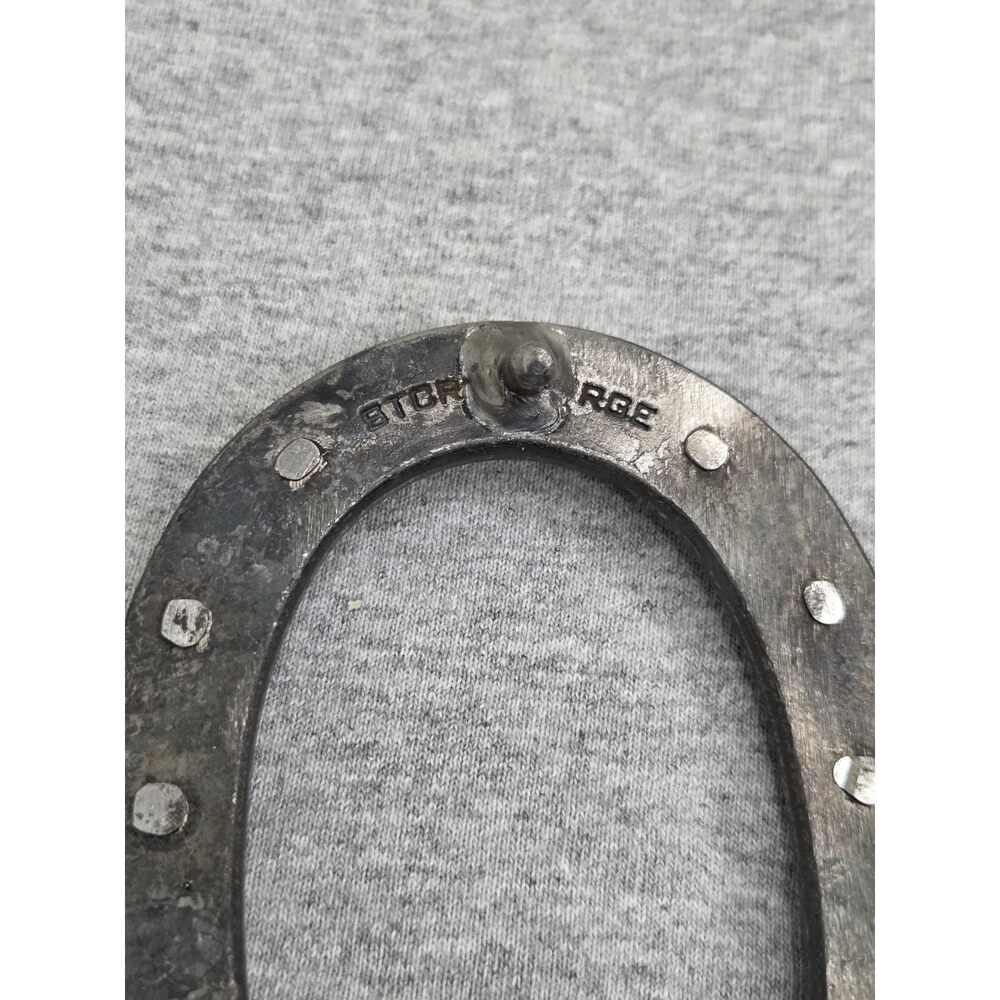 Vintage Blacksmith Pony Horseshoe Solid Metal Western Belt Buckle - Picture 11 of 12
